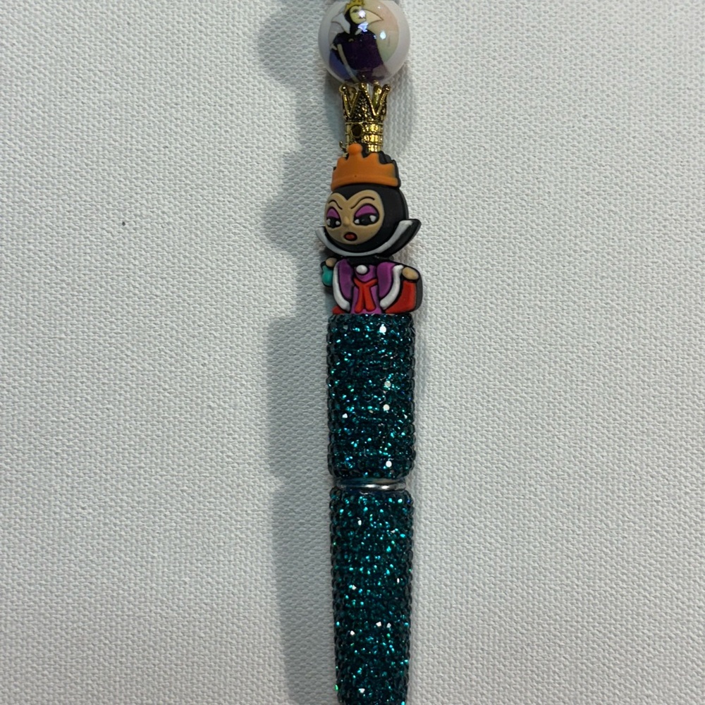 Teal Glitter Pen with Character Topper
